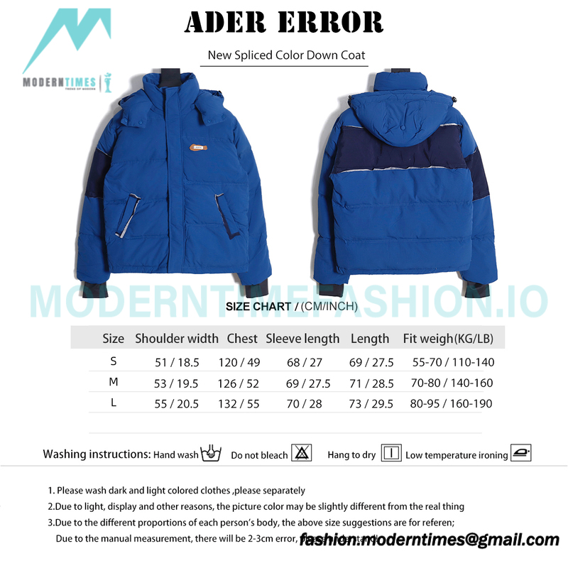 Ader Error - New Spliced Color Down Coat