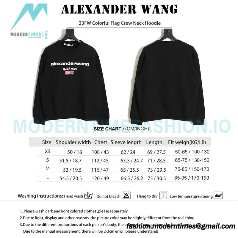 Alexander Wang - 23FW Colorful Flag Crew Neck Hoodie