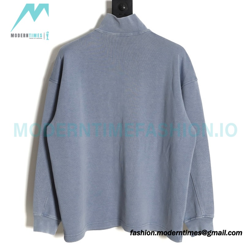 Alexander Wang - 23SS Foamed Three-dimensional Small Letter Print Half-zip Pullover Hoodie