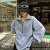 Alexander Wang - 23SS Foamed Three-dimensional Small Letter Print Half-zip Pullover Hoodie