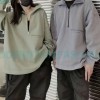 Alexander Wang - 23SS Foamed Three-dimensional Small Letter Print Half-zip Pullover Hoodie