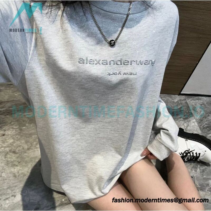 Alexander Wang - 23FW Glitter Long-sleeved T-shirt