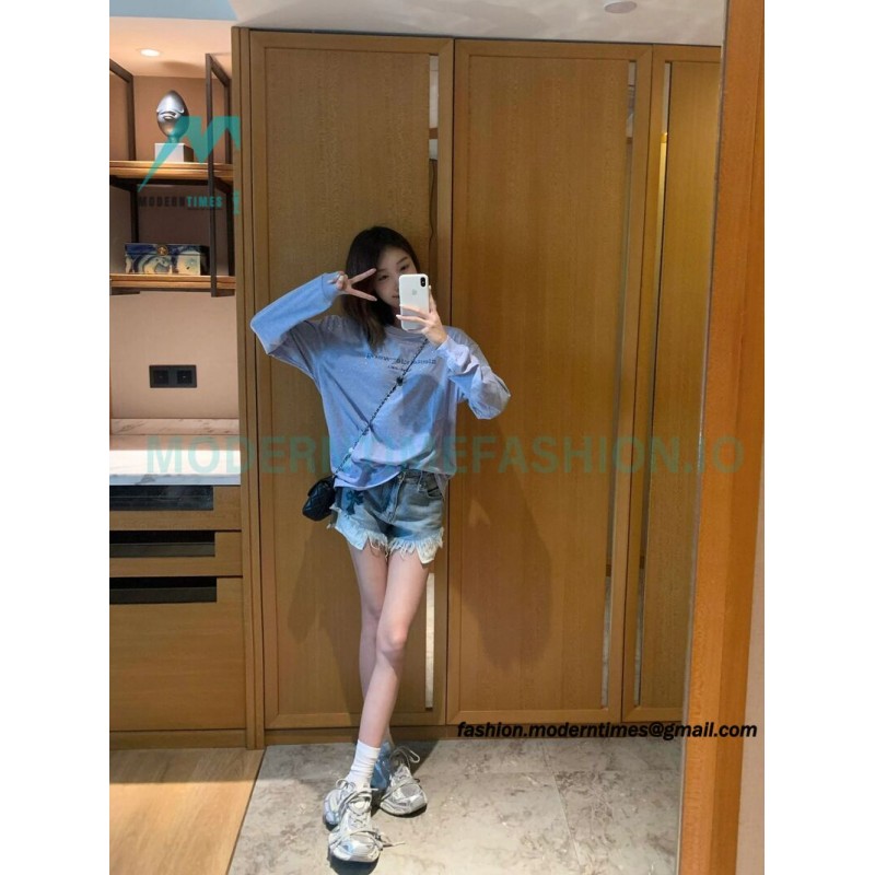Alexander Wang - 23FW Glitter Long-sleeved T-shirt