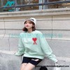 Ami - Love Embroidered Crew-neck Hoodie