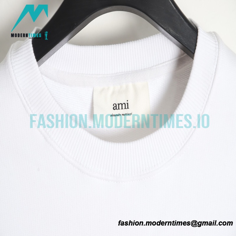 Ami - Love Embroidered Crew-neck Hoodie