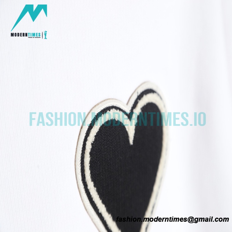Ami - Love Embroidered Crew-neck Hoodie