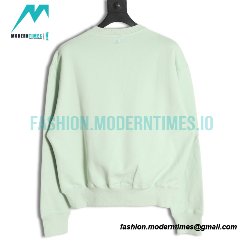 Ami - Love Embroidered Crew-neck Hoodie
