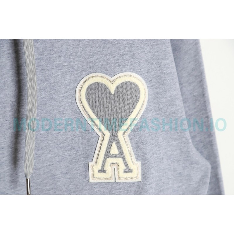Ami - 23fw Patterned Love Embroidered Hoodie