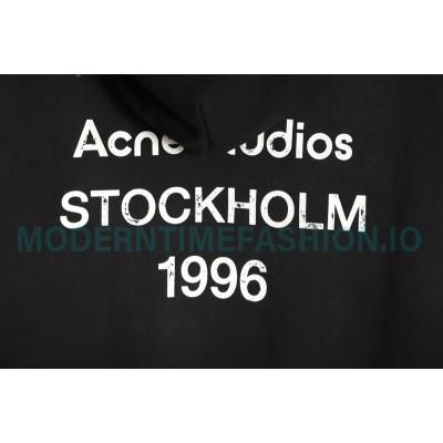 Acne Studios - 2023 Autumn Winter New Washed Back Printed Letter Hoodie
