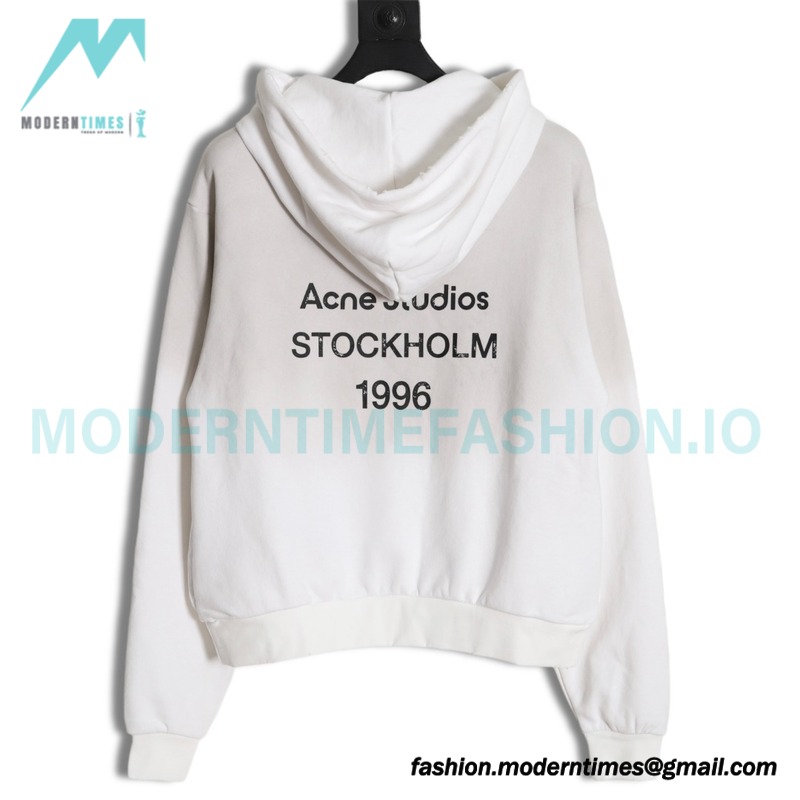 Acne Studios - 2023 Autumn Winter New Washed Back Printed Letter Hoodie