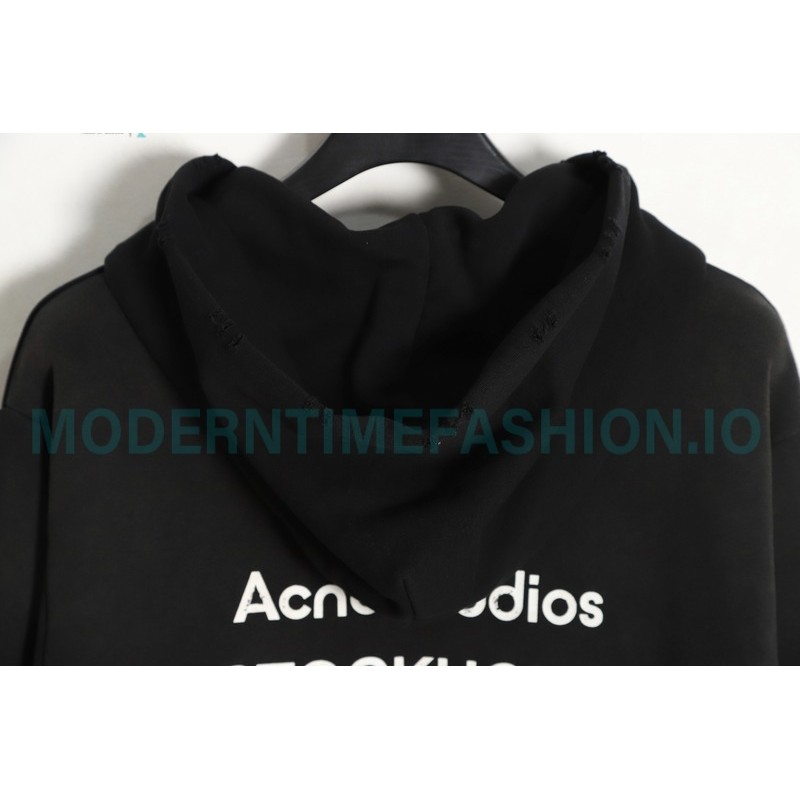 Acne Studios - 2023 Autumn Winter New Washed Back Printed Letter Hoodie