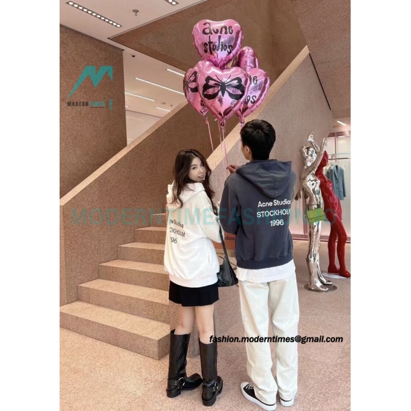 Acne Studios - 2023 Autumn Winter New Washed Back Printed Letter Hoodie