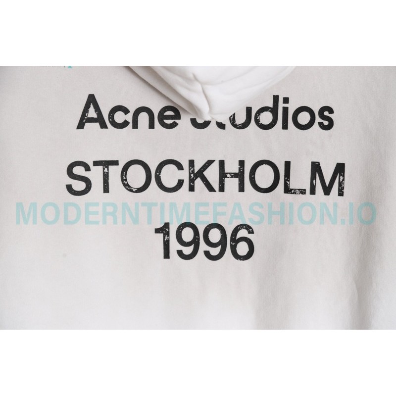 Acne Studios - 2023 Autumn Winter New Washed Back Printed Letter Hoodie