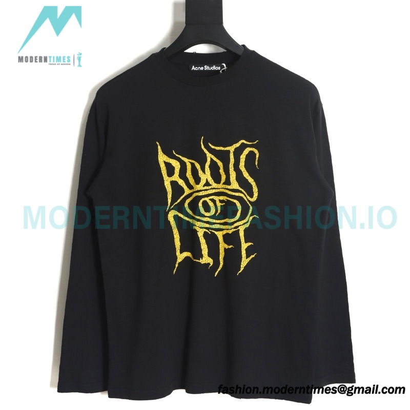 Acne Studios - 23FW Washed printed slogan letter long sleeve T-shirt