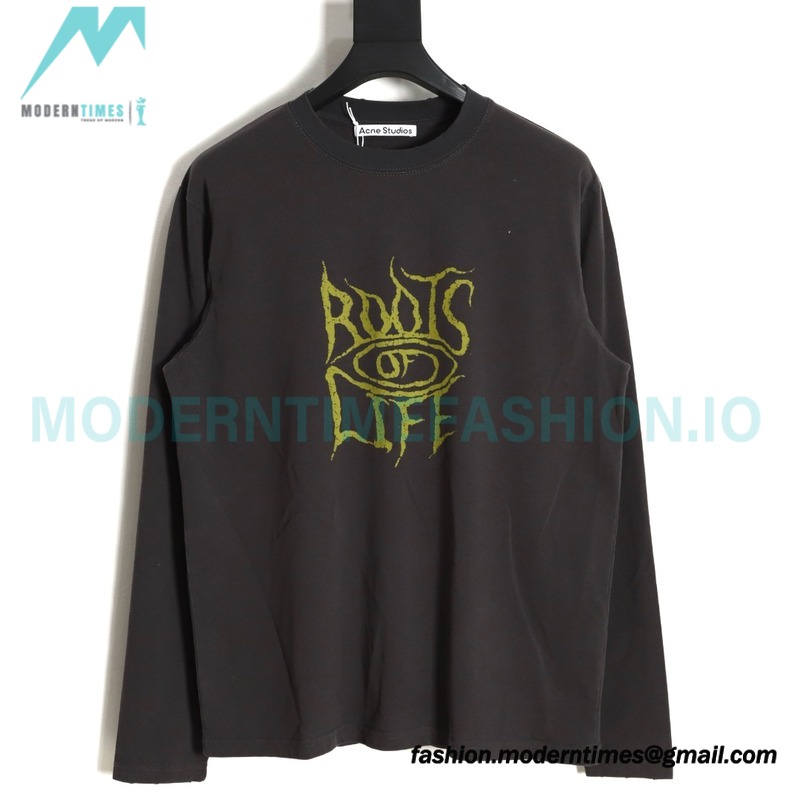 Acne Studios - 23FW Washed printed slogan letter long sleeve T-shirt