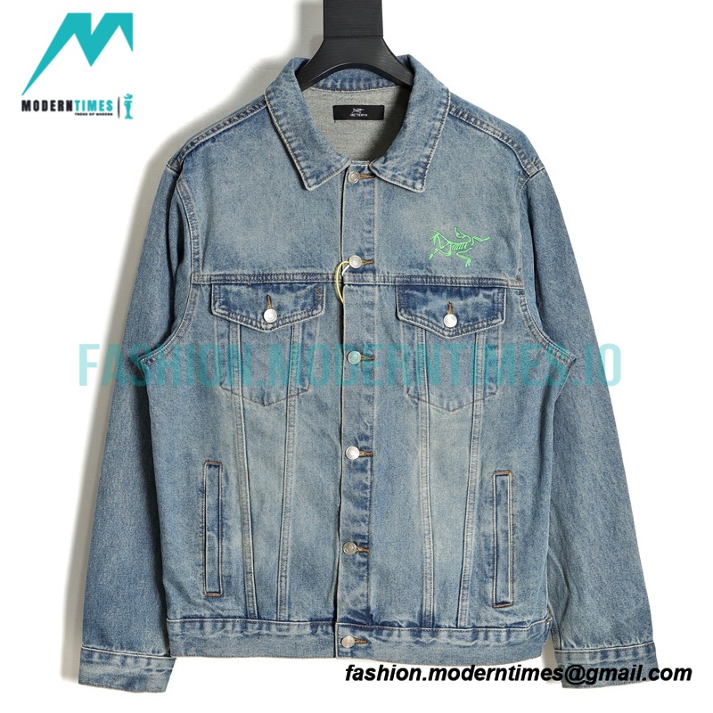Arc Teryx - Denim Jacket With Fluorescent Letter Logo