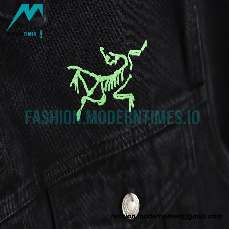 Arc Teryx - Denim Jacket With Fluorescent Letter Logo