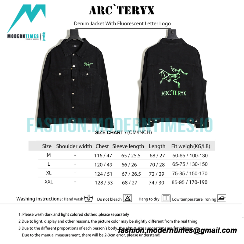 Arc Teryx - Denim Jacket With Fluorescent Letter Logo