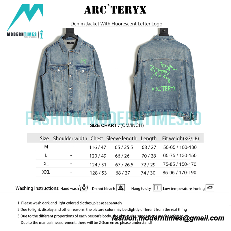 Arc Teryx - Denim Jacket With Fluorescent Letter Logo