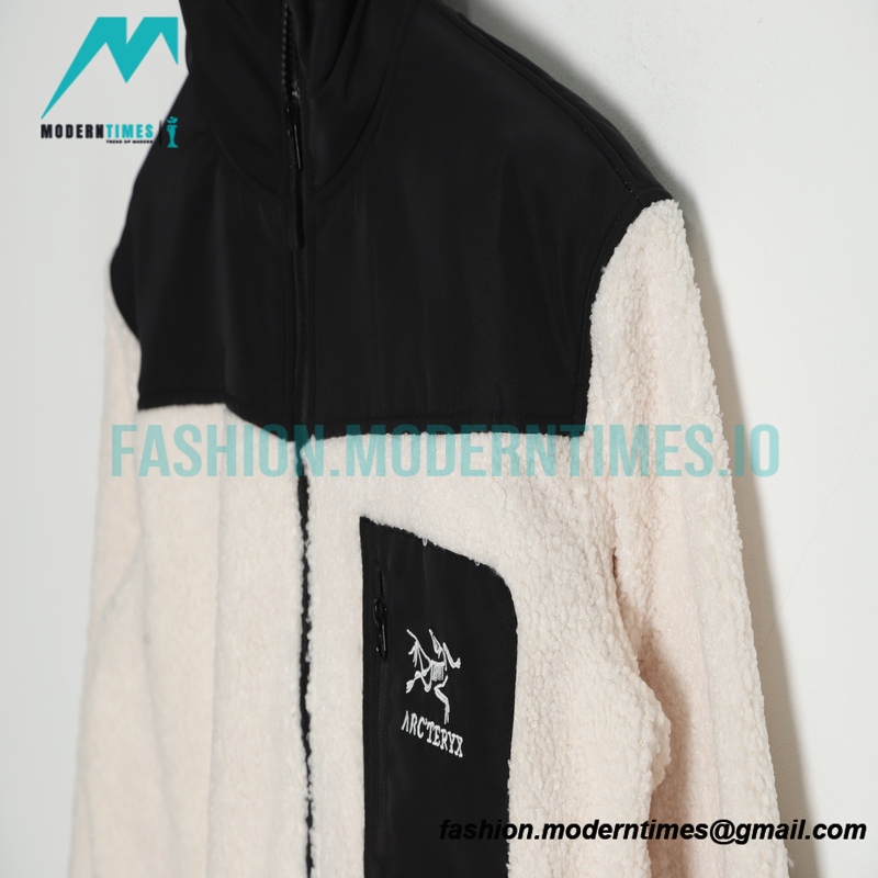 Arc Teryx - 22FW stitched teddy wool standing collar embroidered coat