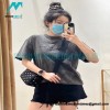  Alexander Wang - 23SS Washed 3D-letter Embossed Short-sleeved T-shirt