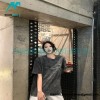  Alexander Wang - 23SS Washed 3D-letter Embossed Short-sleeved T-shirt