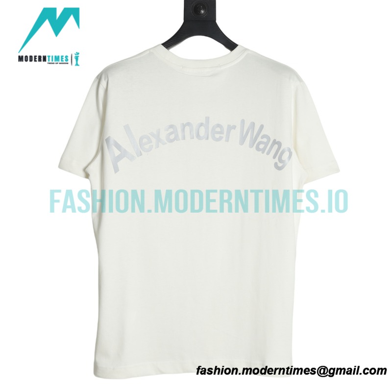 Alexander Wang -  Reflective Letter-printed Short-sleeved T-shirt