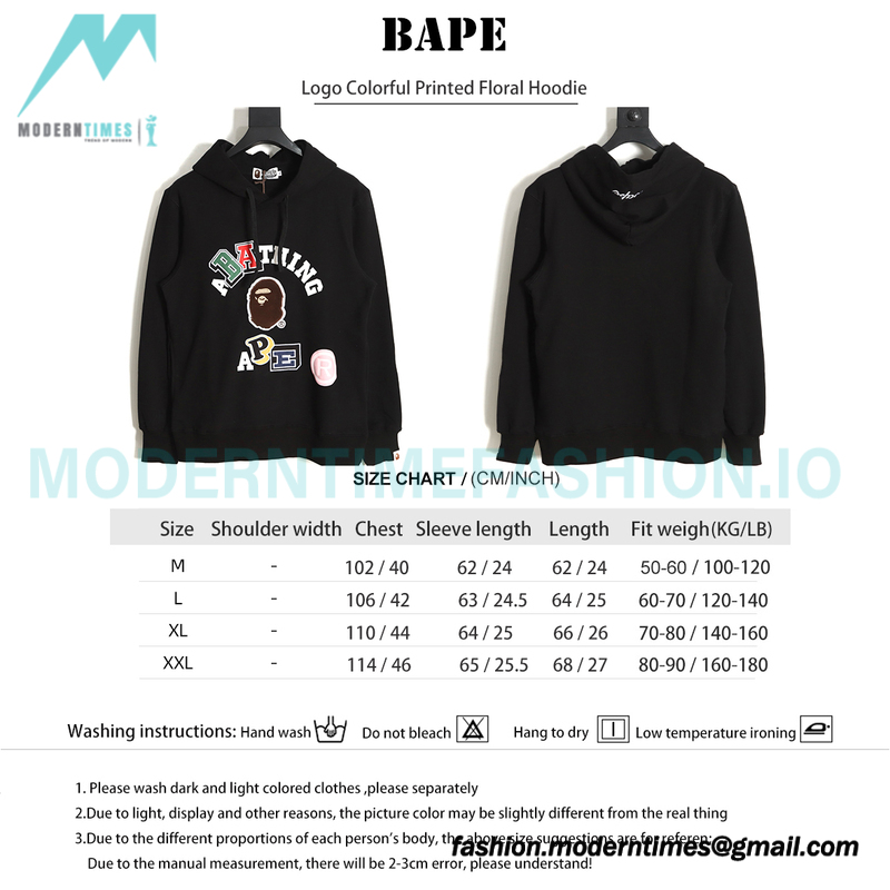 Bape - Logo Colorful Printed Floral Hoodie