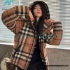 Burberry - 21Fw Stand Collar Check Down Jacket With Removable Sleeves