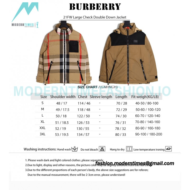 Burberry - 21FW Large Check Double Down Jacket