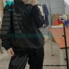 Burberry - 22FW Striped Letter Pressed Leather Hoodie