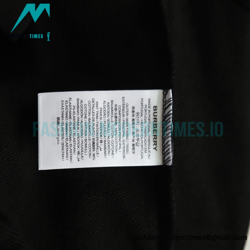 Burberry - 22FW Striped Letter Pressed Leather Hoodie