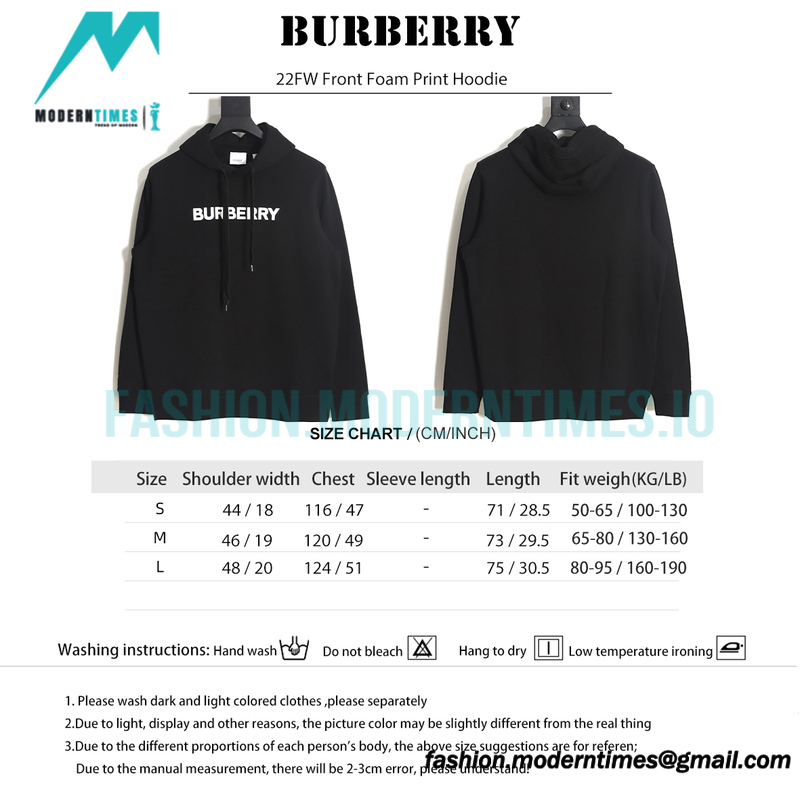  Burberry - 22FW Front Foam Print Hoodie
