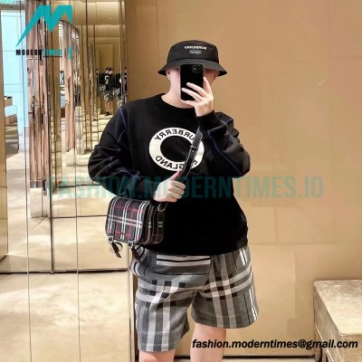 Burberry - 22FW Circle Towel Embroidered Stitching Crew Neck Hoodie