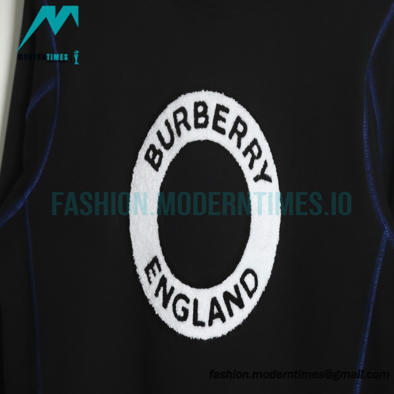 Burberry - 22FW Circle Towel Embroidered Stitching Crew Neck Hoodie