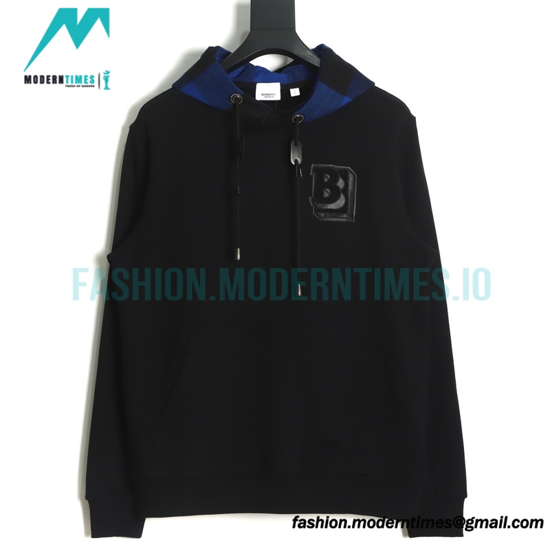 Burberry - 22FW B-line Patchwork Blue Check Hoodie