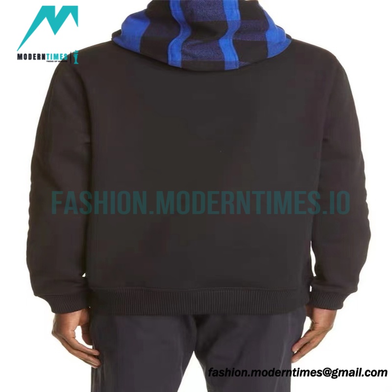 Burberry - 22FW B-line Patchwork Blue Check Hoodie