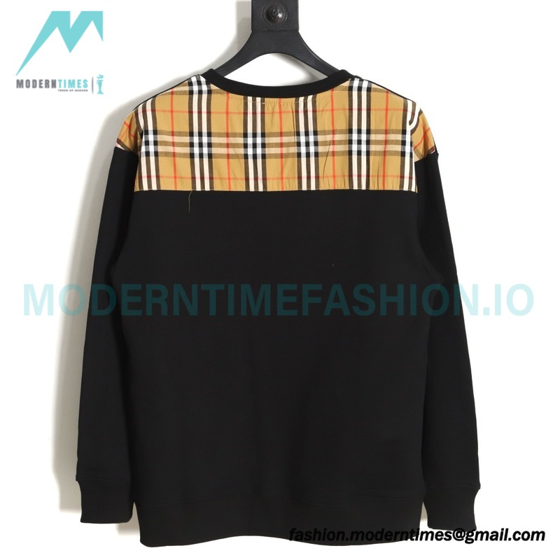 Burberry - 23fw Plaid Pocket Patchwork Round Neck Hoodie