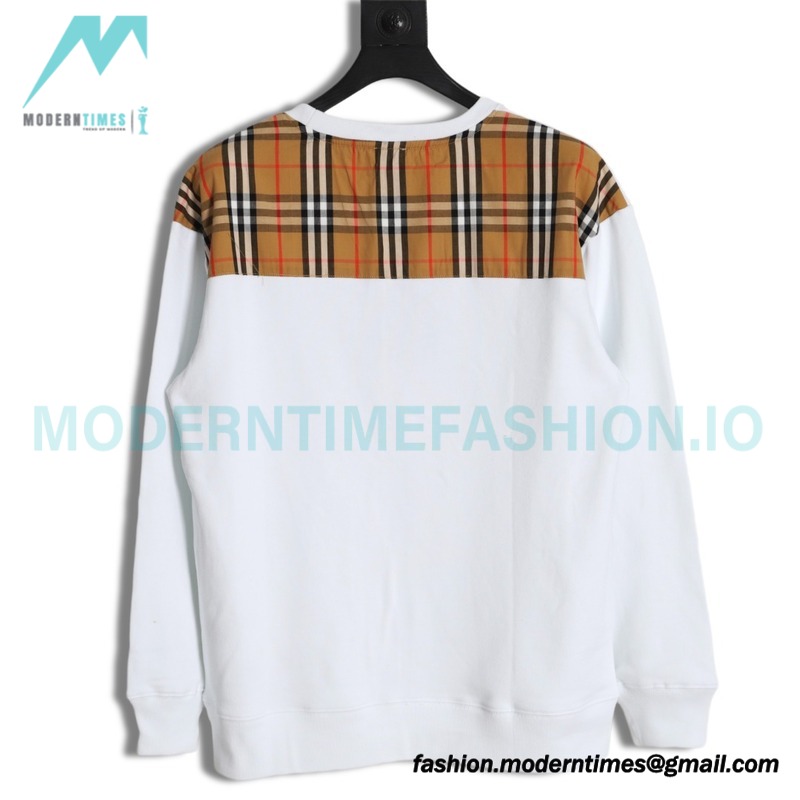 Burberry - 23fw Plaid Pocket Patchwork Round Neck Hoodie