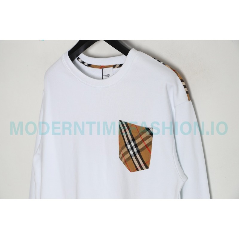 Burberry - 23fw Plaid Pocket Patchwork Round Neck Hoodie