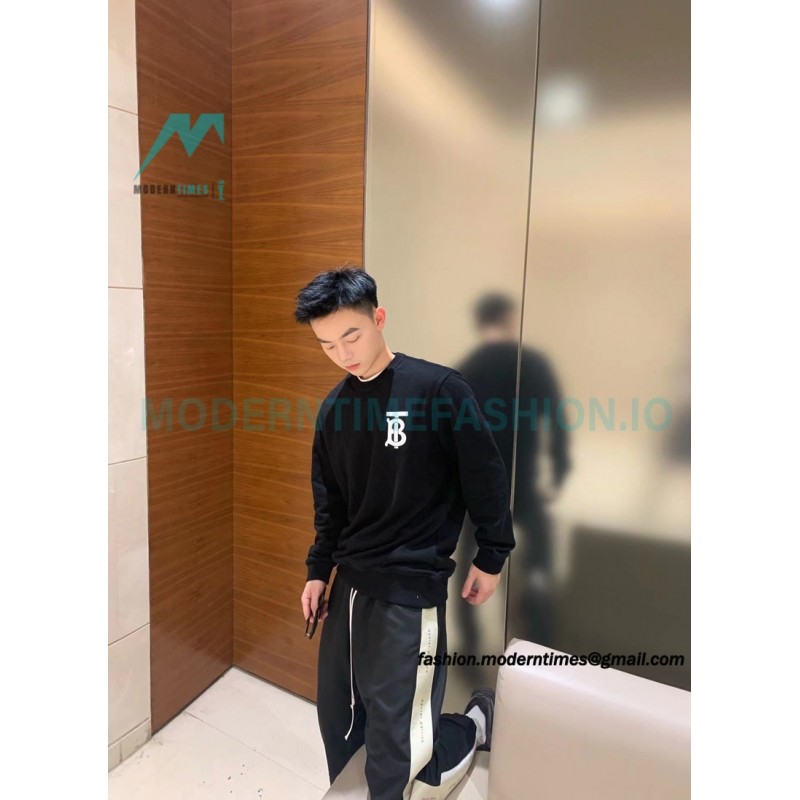 Burberry - 23FW Classic TB Letter Pressure Glue Round Neck Hoodie