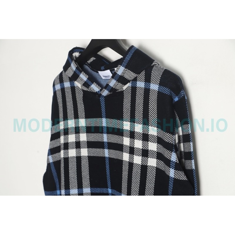Burberry - 23FW Plaid Knit Hoodie