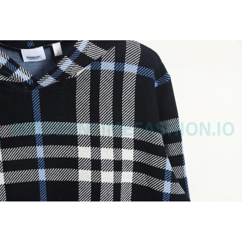 Burberry - 23FW Plaid Knit Hoodie