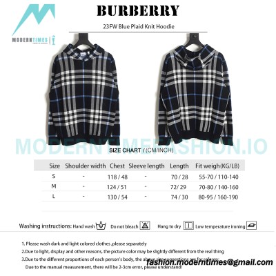 Burberry - 23FW Plaid Knit Hoodie