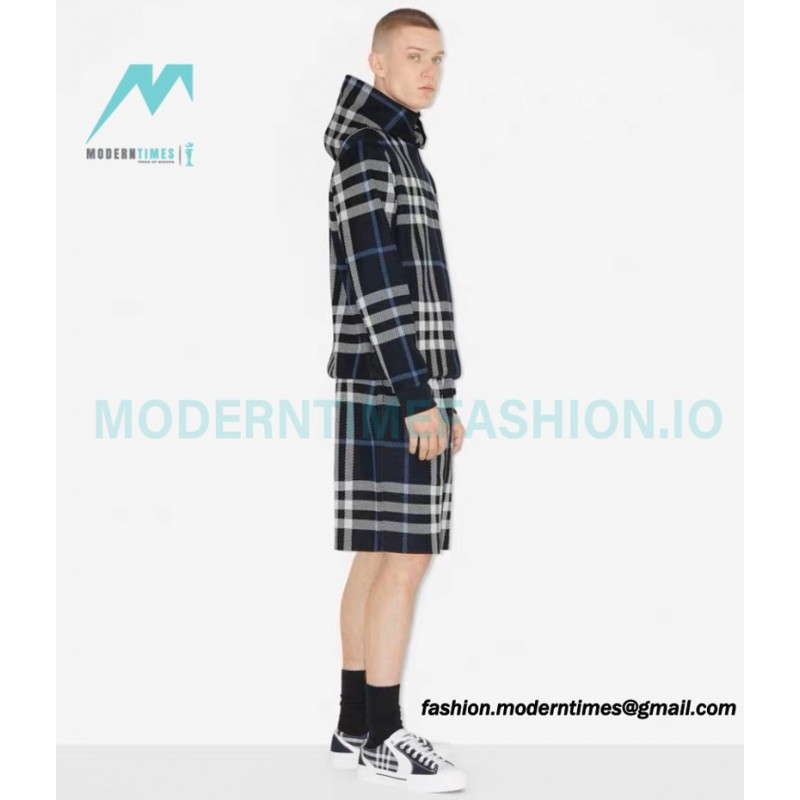 Burberry - 23FW Plaid Knit Hoodie