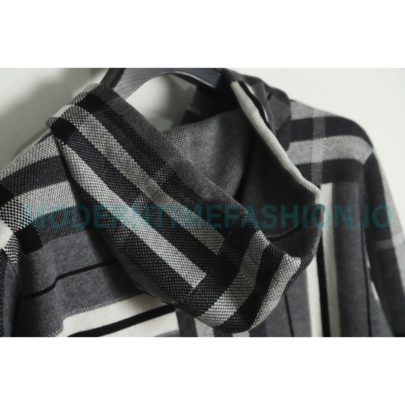 Burberry - 23FW Plaid Knit Hoodie