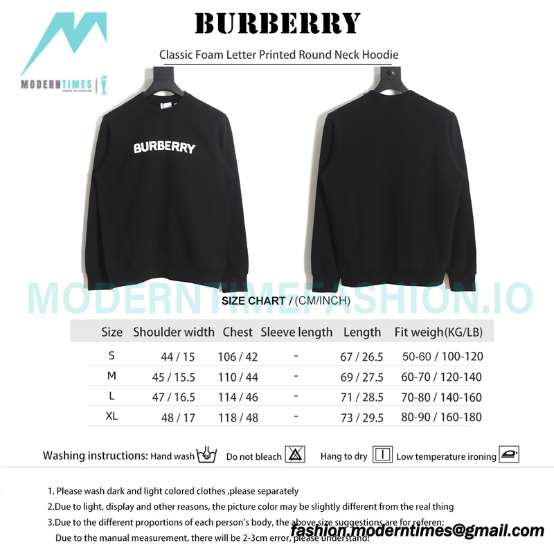Burberry - Classic Foam Letter Printed Round Neck Hoodie
