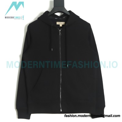 Burberry - 22FW Embroidered War Horse Hat Plaid Zipper Hoodie