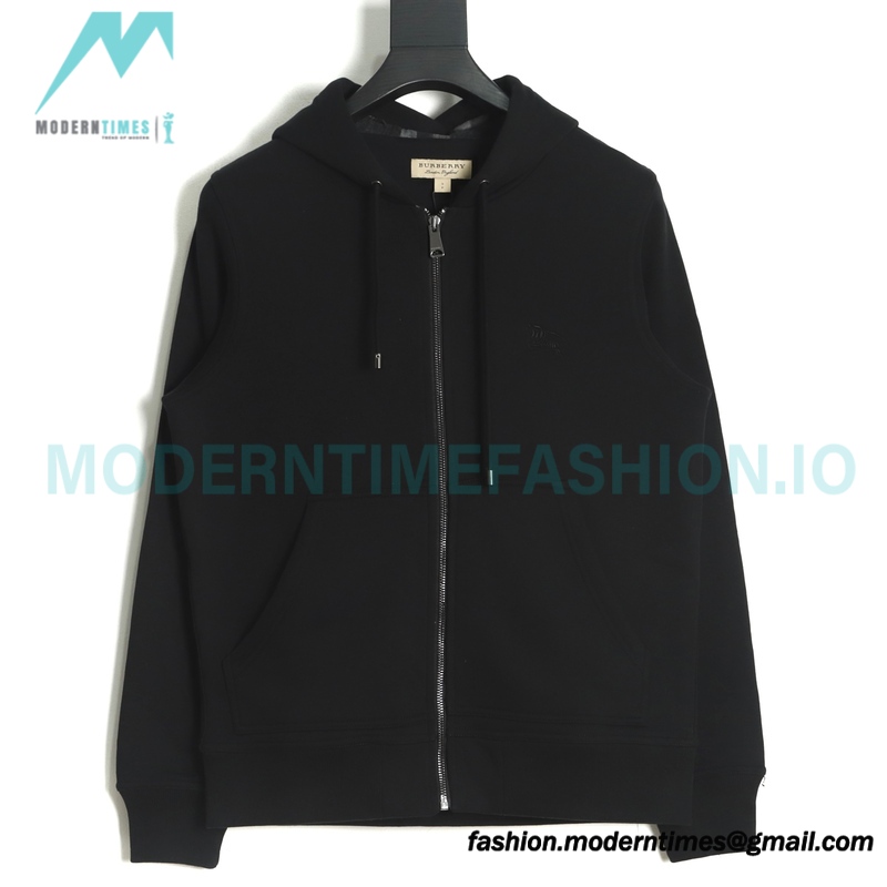 Burberry - 22FW Embroidered War Horse Hat Plaid Zipper Hoodie