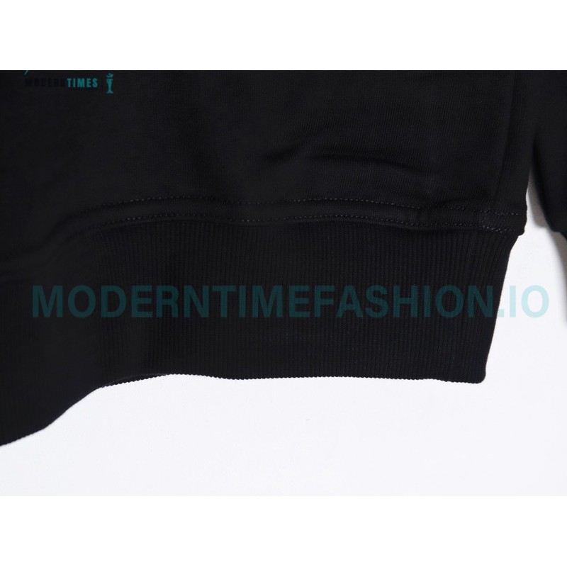Burberry - Color Matching Round Neck Letter Embroidery Long Sleeve Hoodie